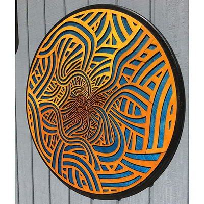 Sphaghetti Portal 24 inch in Gold and Blue 3