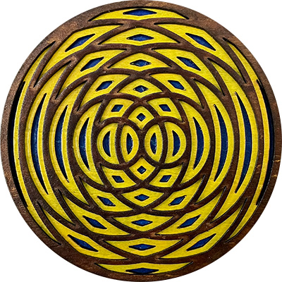 Interference Waves Coaster in Brown Green and Blue