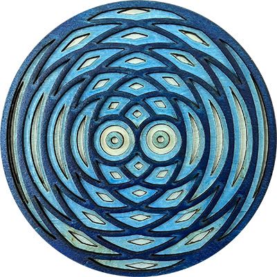 Interference Waves Owl Coaster in Blue