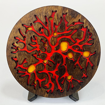 Lichen Inverse Coaster in Red