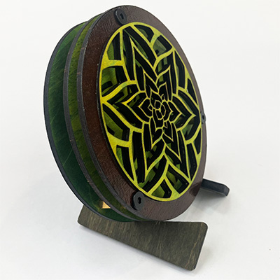 4.25 inch Agave Portal in Green Angle View 