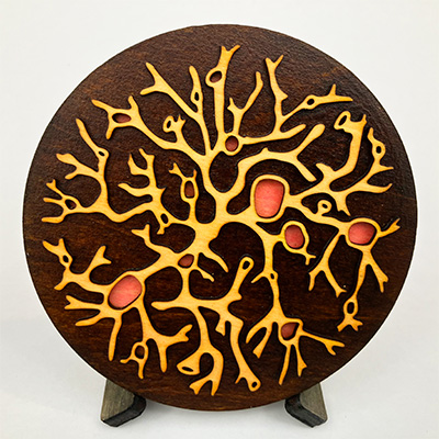 Lichen Inverse Coaster in Light Pink and Pink