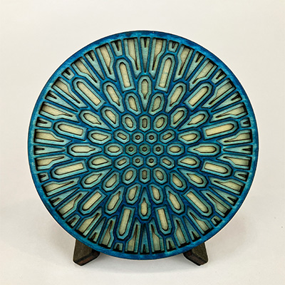 Dandelion Coaster in Blue Light Blue and Ultra Light Blue
