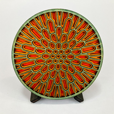 Dandelion Coaster in Blue and Orange