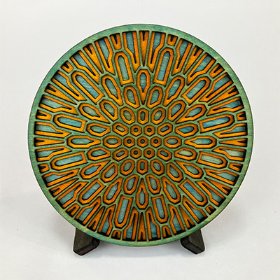 Dandelion Coaster in Blue Orange and Blue