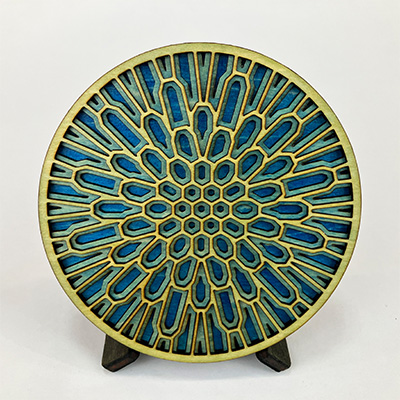 Dandelion Coaster in Ultra Light Blue Light Blue and Blue