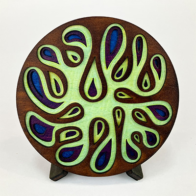 Lava Portal Coaster in Brown Blue and Purple