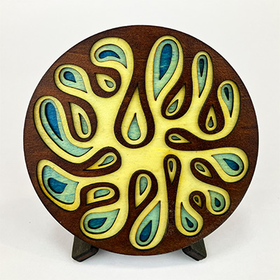 Lava Portal Coaster in Natural and Aqua