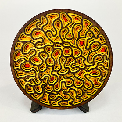 Moss Portal Coaster in Brown and Lava